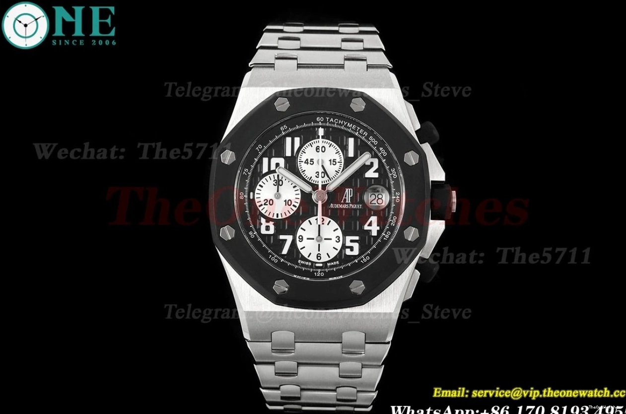 SS TKF 25940SK Black Royal 42mm SS Oak Dial A7750 Offshore 1228